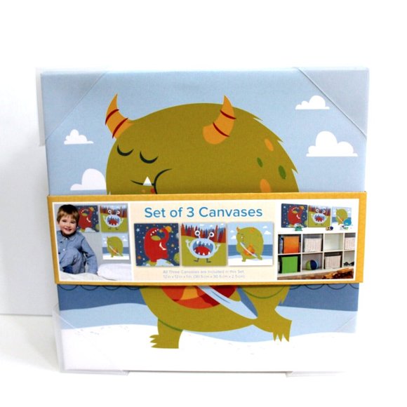 Greg Abbot Oopsy Daisy Too 3 Pack Monster Canvases Wall Decor Set - Picture 1 of 4